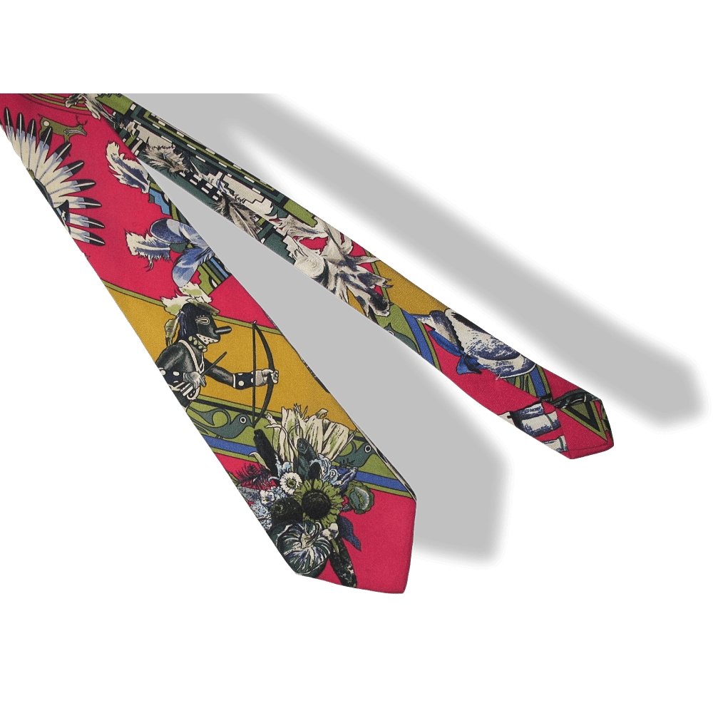 Hermes Kachinas by Kermit Oliver Twill Silk Tie