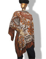 Hermes 1990cms Noisette/Natural Decoupage Cashmere Shawl 140 - poupishop