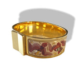 Hermes Enamel/Gold Birds Les Intrus Clic Clac Bracelet