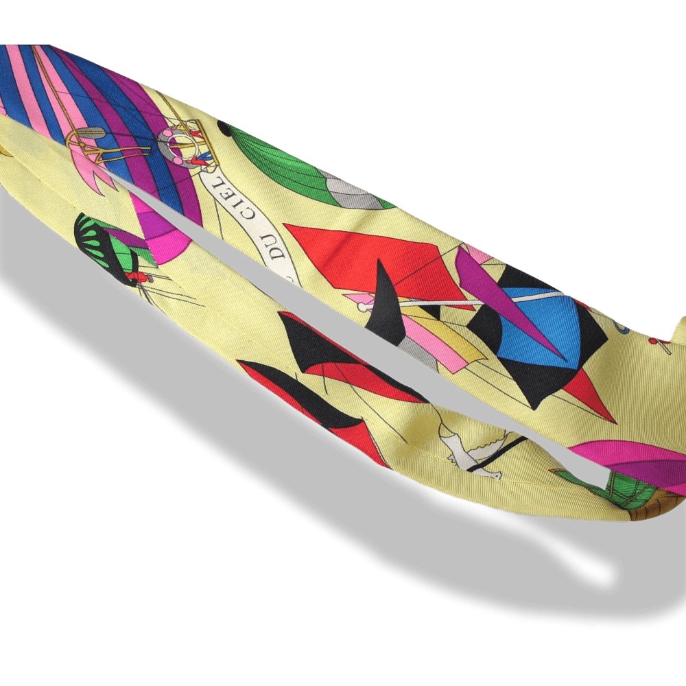 Hermes LES FOLIES DU CIEL Twill Silk Tie