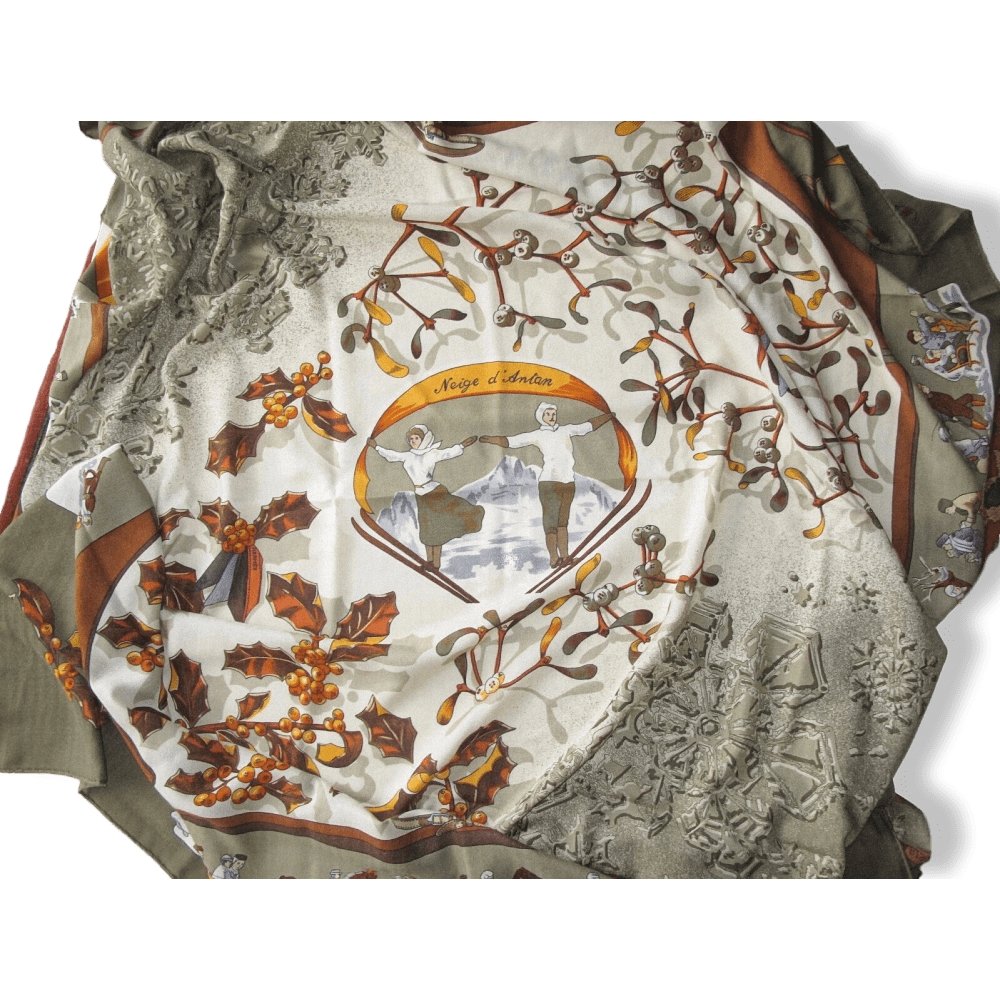Hermes Neige D'Antan by Caty Latham Cashmere Shawl 140
