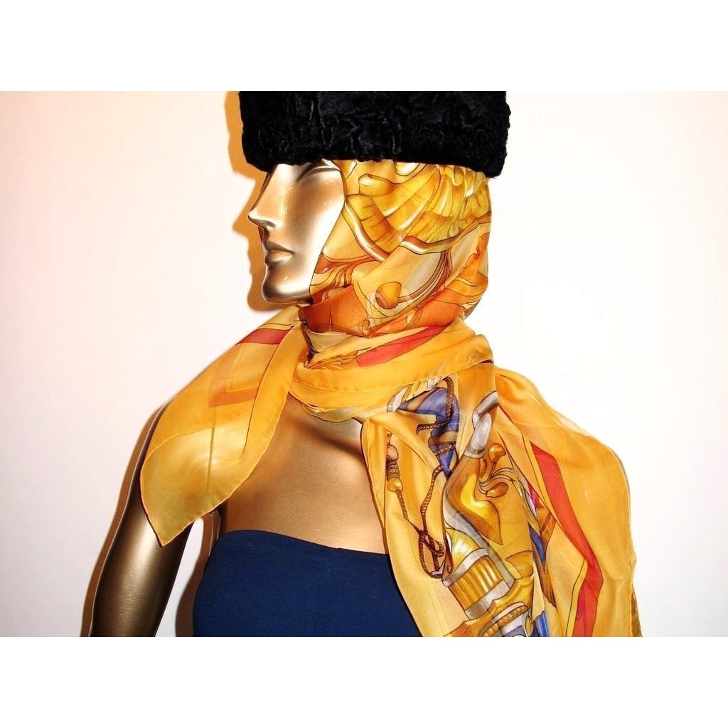 Hermes 1991 Orange Daimyo Mousseline GM New in Box!