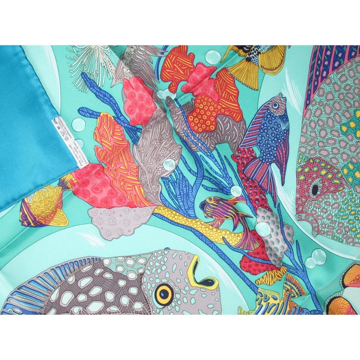 Hermes Grands Fonds Blanc Matte Overlay Twill 90 Scarf