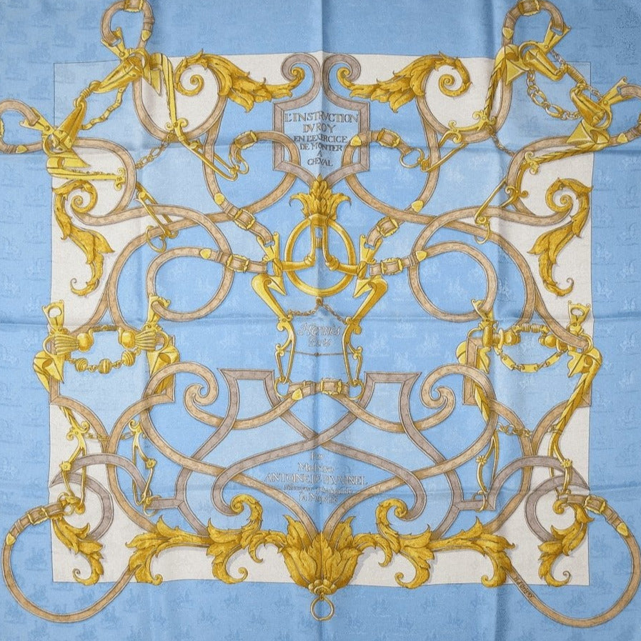Hermes Instruction du Roy by Henri D'Origny Jacquard Twill Scarf 90