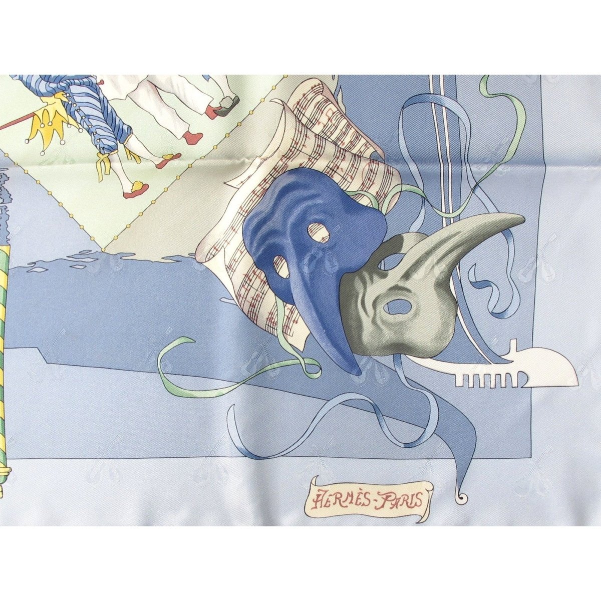 Hermes Le Carnaval de Venise Jacquard Weave of Mandolins Twill 90