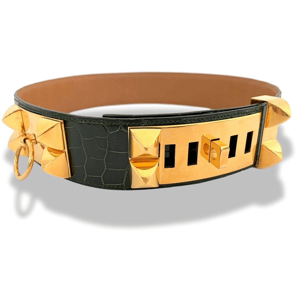 Hermes Crocodile COLLIER DE CHIEN Belt GM Sz78