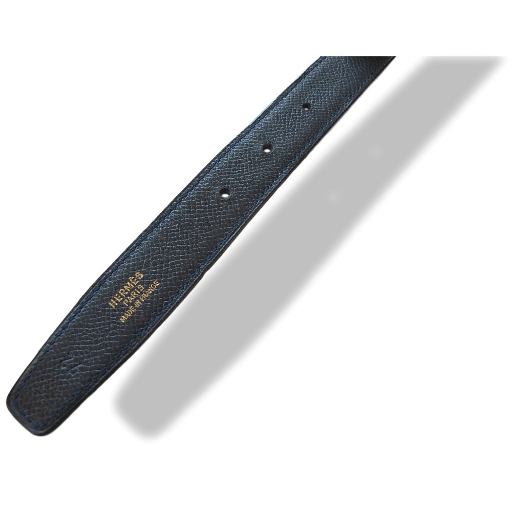 Hermes Green/Navy Reversible Strap Belt 24mm