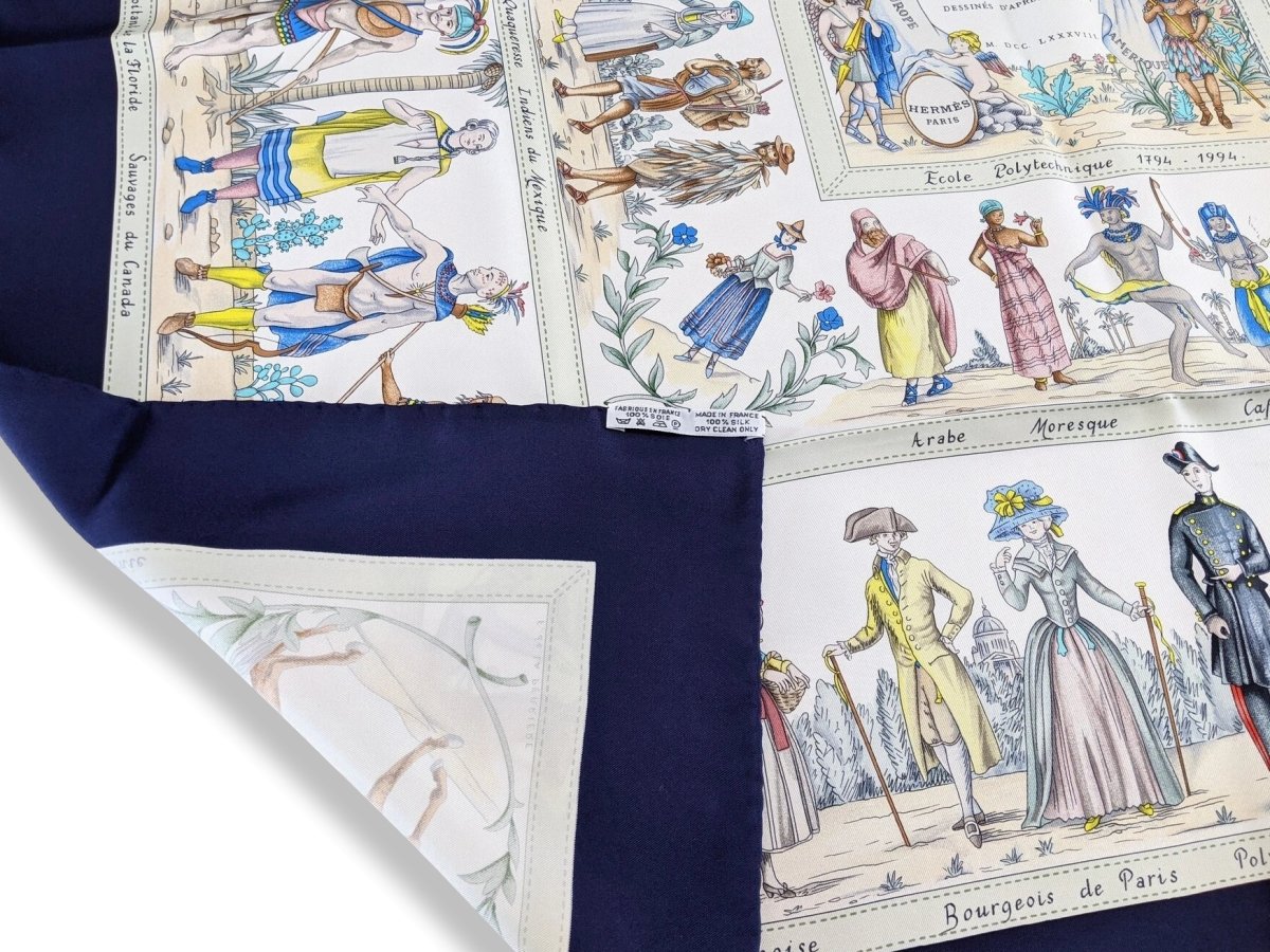 Hermes 1994 Special Limited Issue Ecole Polytechnique 1794 - 1994 Costumes Actuels Twill 90 Carre, Mint in Box, RARE! - poupishop