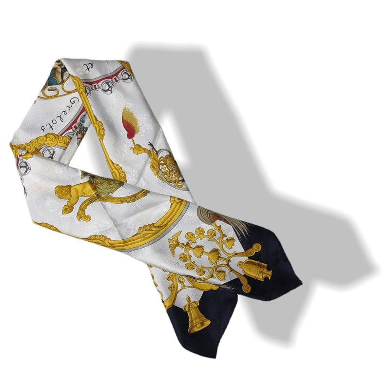 Hermes Plumes et Grelots by Julia Abadie Jacquard of Holly Silk Twill 90
