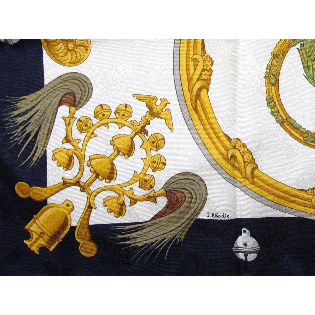 Hermes Plumes et Grelots by Julia Abadie Jacquard of Holly Silk Twill 90