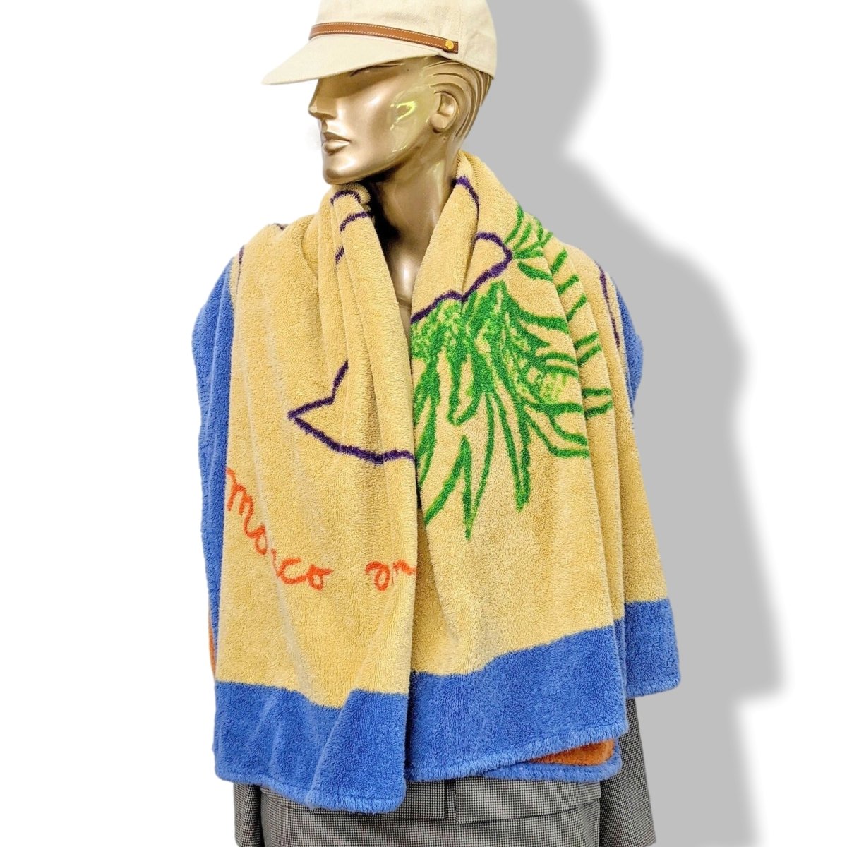 Hermes 1995 Special Issue Beach Towel MONACO DANSE ET PAVOISE by Jean Cocteau, Rare!