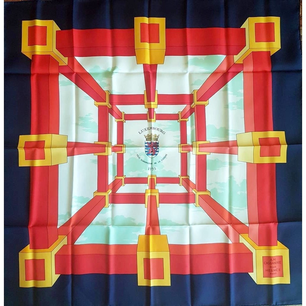 Hermes 1995 Special Issue Luxembourg Perspective Twill 90cm, NIB! - poupishop