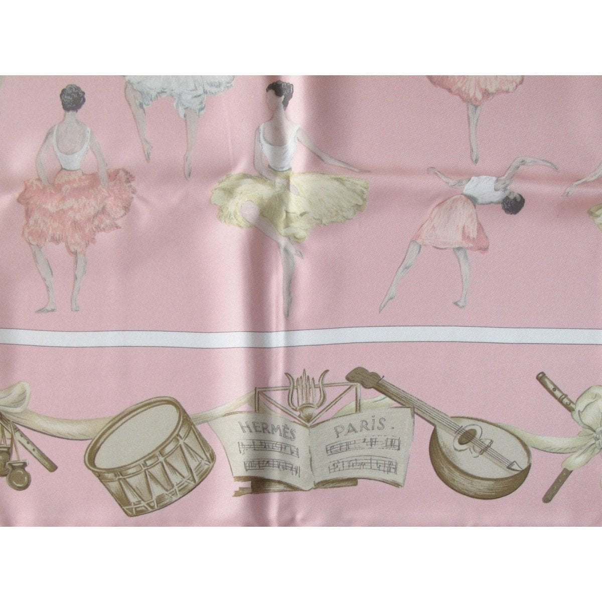Hermes La Danse Blanc Matte Overlay Twill 90