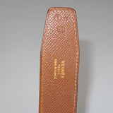 Hermes 1996 Black/Camel/Gold H Reversible Belt 
