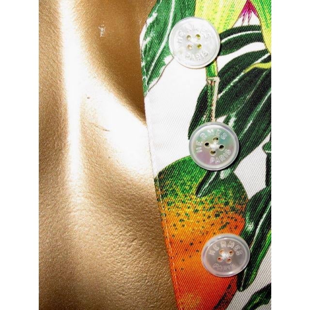 Hermes 1996 Print Silk Passiflores Sleeveless Vest Sz36 - poupishop