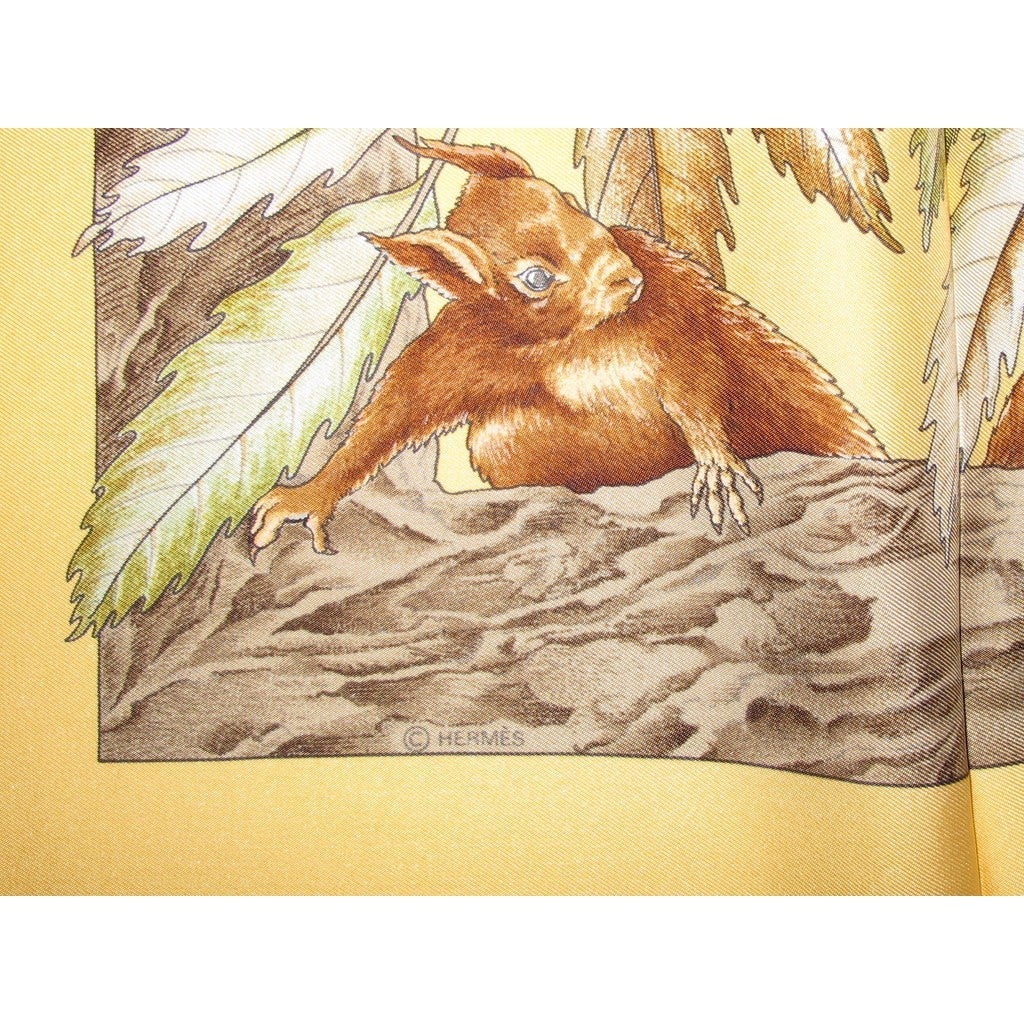 Hermes 1997 Banane/Olive Casse-Noisette by Antoine de Jacquelot Twill 90, New! - poupishop