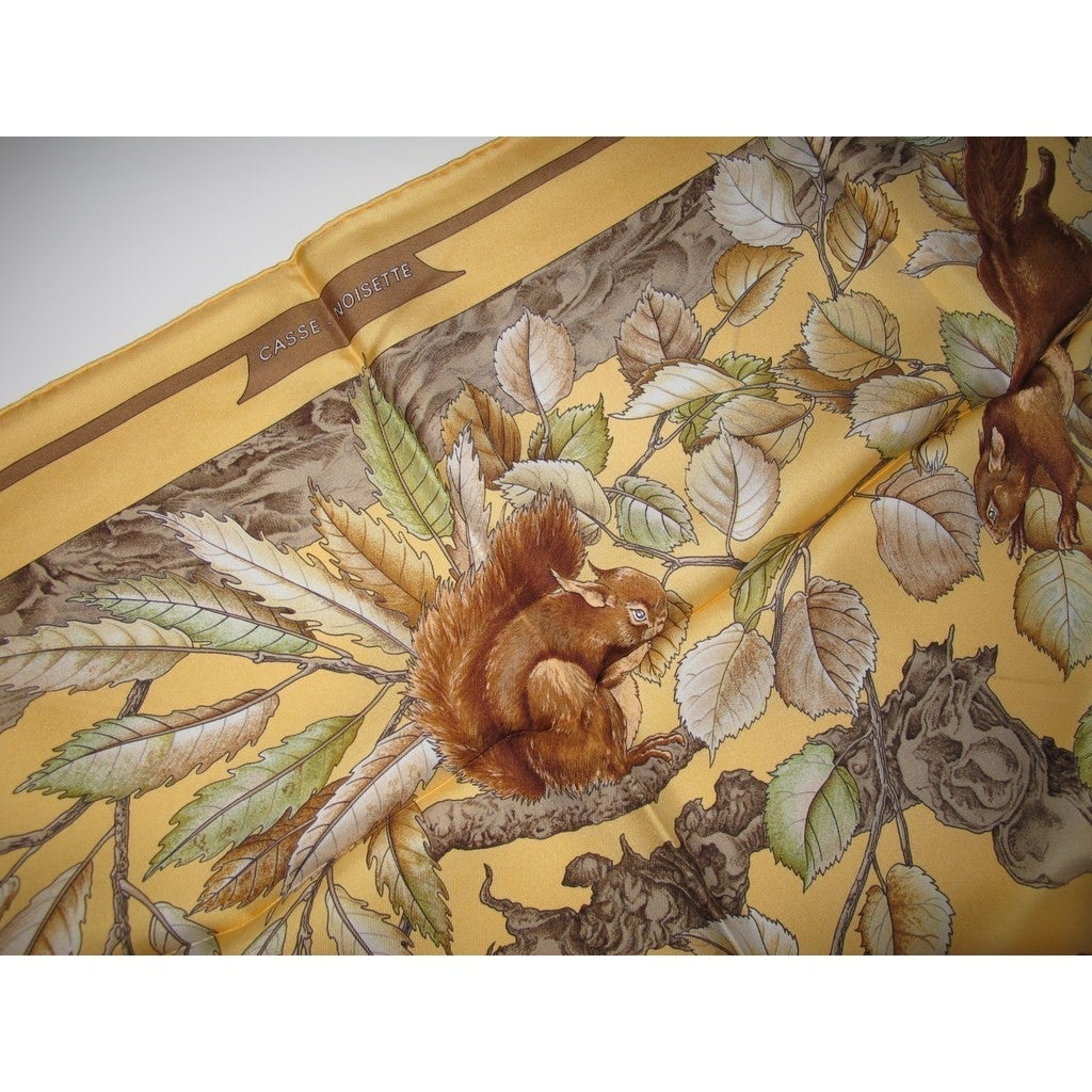 Hermes 1997 Banane/Olive Casse-Noisette by Antoine de Jacquelot Twill 90, New! - poupishop