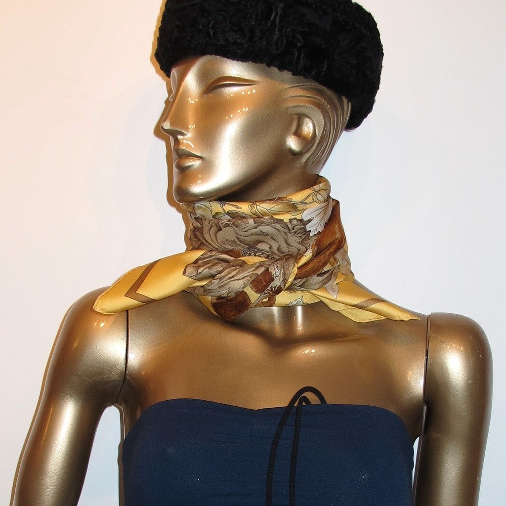 Hermes 1997 Banane Olive Casse Noisette Twill 90 New!