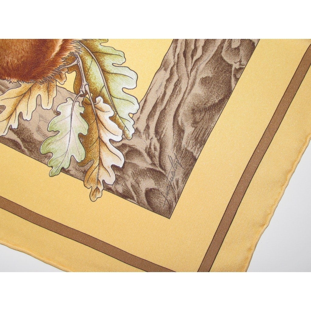Hermes 1997 Banane/Olive Casse-Noisette by Antoine de Jacquelot Twill 90, New! - poupishop