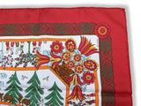 Hermes 1997 Special Issue Ltd Blanc/Rouge/vert Decoupage for Gstaad by Anne Rosat Twill 90 RARE, BNIB!