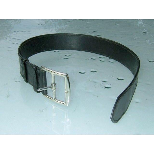 Hermes 1998 Black Thick Cow Leather Etriviere Belt