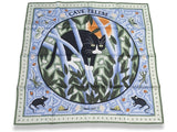 Hermes 1998 Gris/Vert/Bleu Mosaics Cave Felem by Christine Henry Twill 90 Crispy Silk Rare, BNIB!!