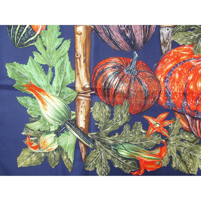 Hermes Citrouilles et Coloquintes by Valerie Dawlat with Blanc Matt Overlay Twill 90