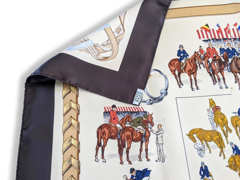 Hermes 1998 Special Issue 100 Jahre Aachen- Laurensberger Rennverein CONCOURS HIPPIQUE by Lamotte Twill 90, RARE, New!