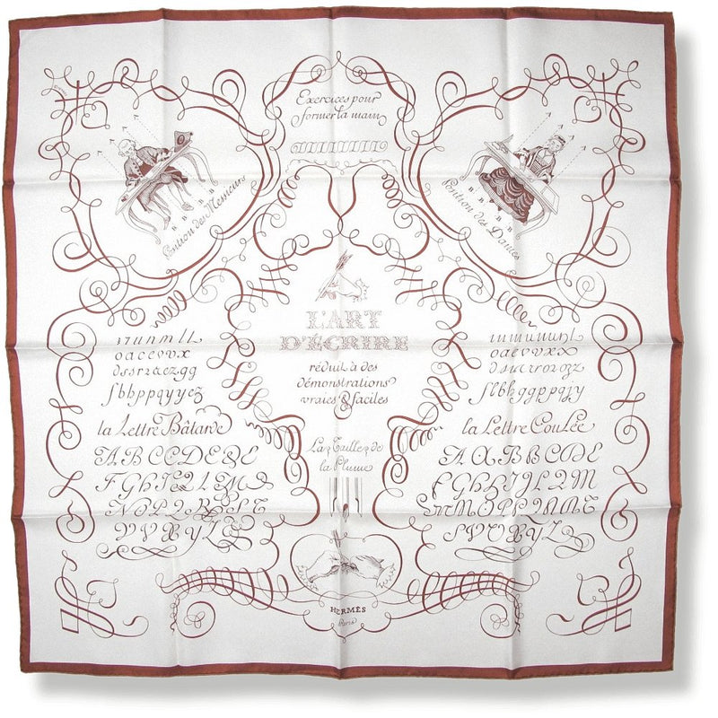 Hermes Callygraphy L'Art d'Ecrire Twill Silk 90