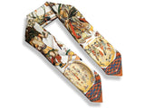 Hermes 1999 Blanc/Orange/Multi Les Danses des Indiens by Kermit Oliver Blanc Matte Overlay Twill 90, Mint!!