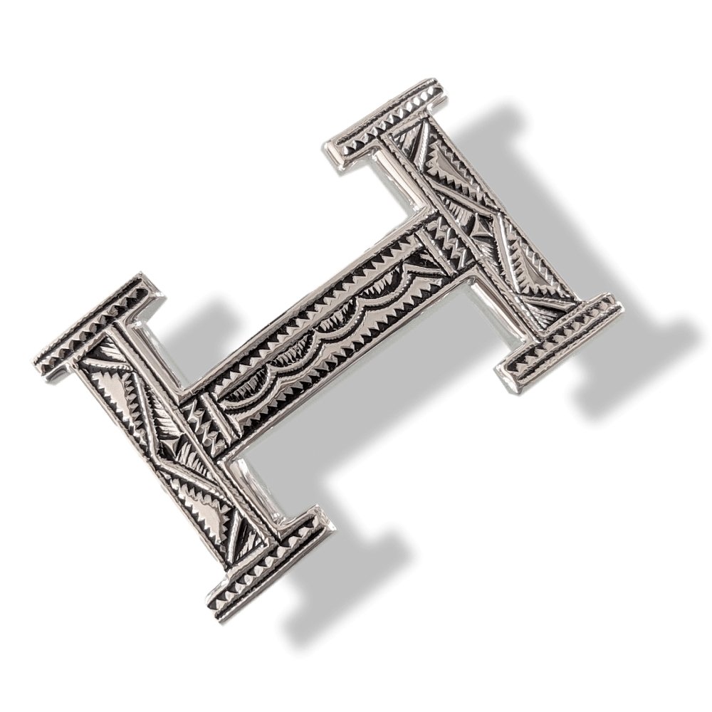Hermes [2] AG Sterling Silver 925 TOUAREG H Belt Buckle H 32 mm, BNIB! - poupishop