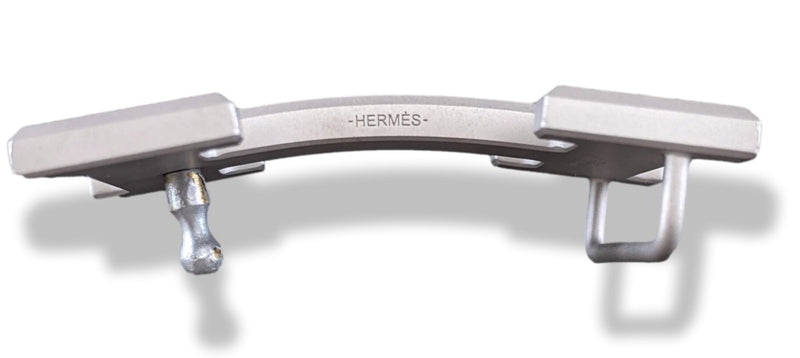 Hermes (2) Matt Silver Buckle of Belt H 32mm, New in Pochette!