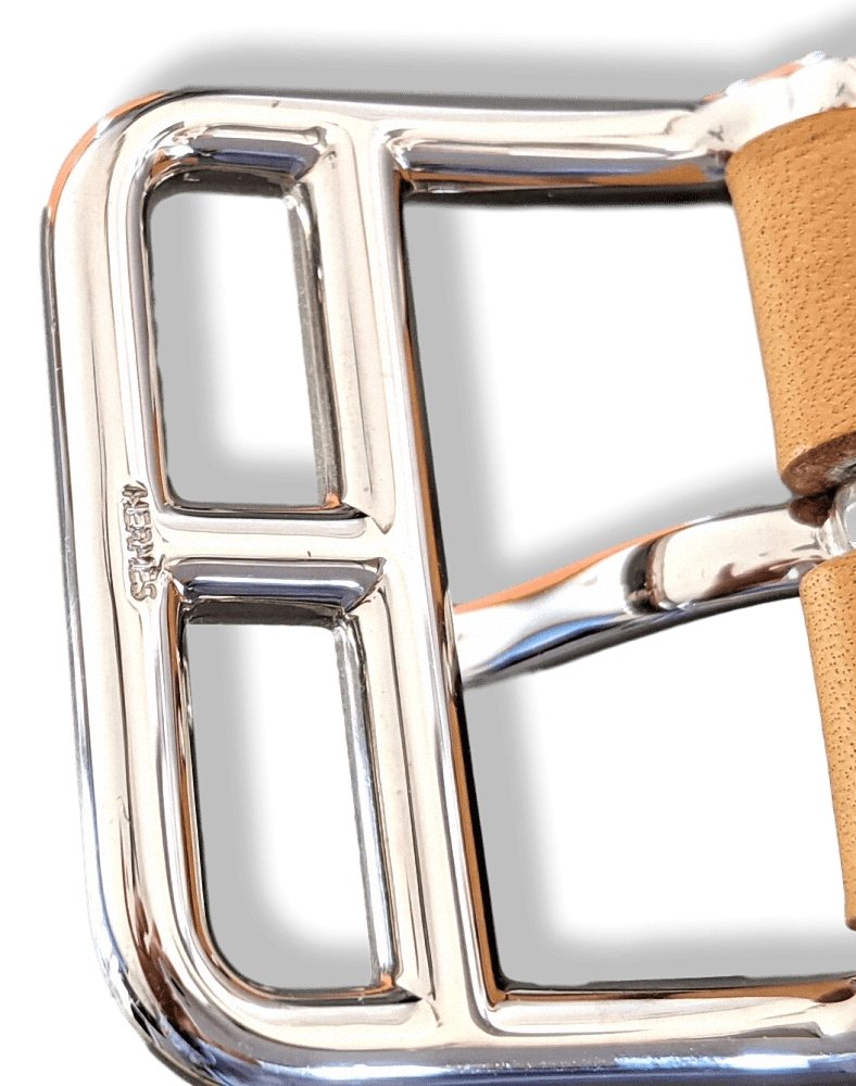 Hermes [20] 2003 Natural Box Palladium CAPE COD REVERSIBLE Complete Belt 32 mm, BNIB! - poupishop