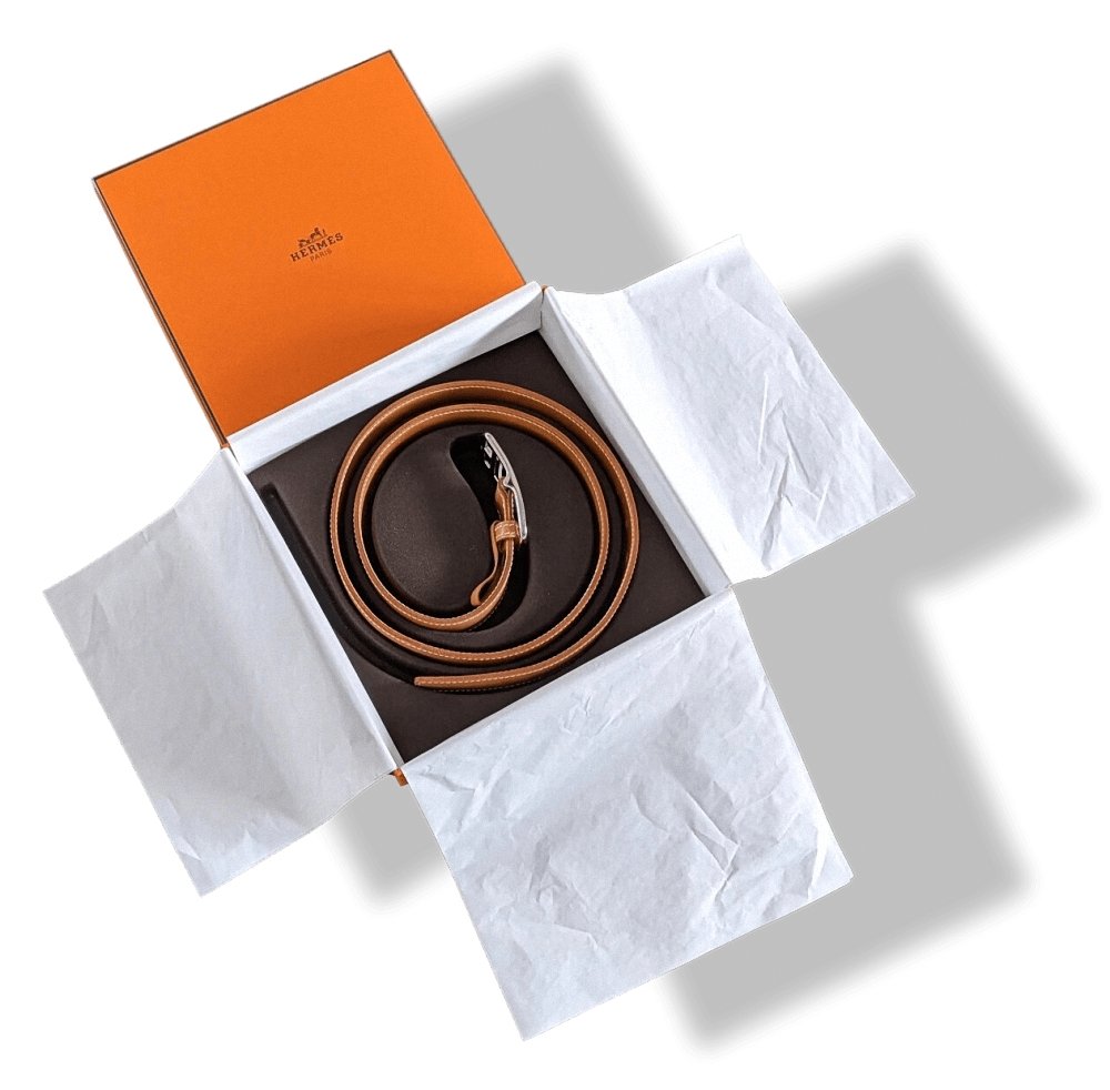 Hermes [20] 2003 Natural Box Palladium CAPE COD REVERSIBLE Complete Belt 32 mm, BNIB! - poupishop