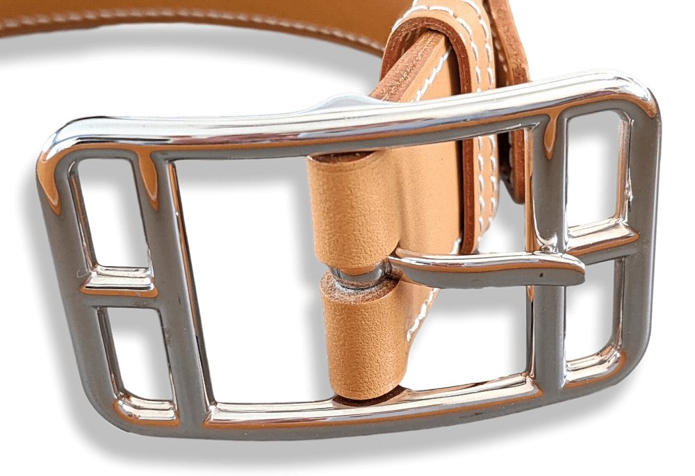 Hermes [20] 2003 Natural Box Palladium CAPE COD REVERSIBLE Complete Belt 32 mm, BNIB! - poupishop