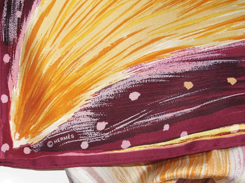 Hermes 2000 Aubergine/Orange Feux du Ciel Twill 90, New! - poupishop