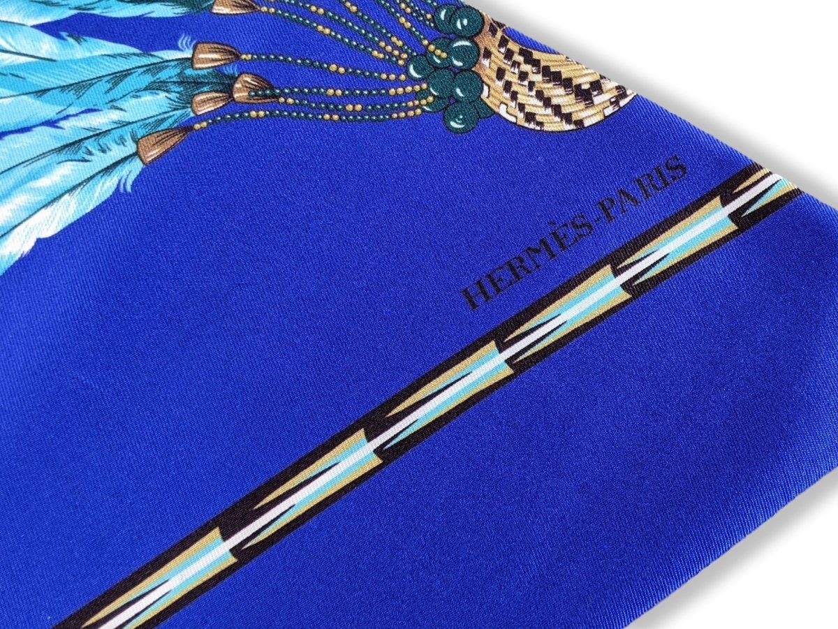Hermes 2000s Blue/Turquoise/Mutli BRAZIL Maxi Twilly Scarf, New!
