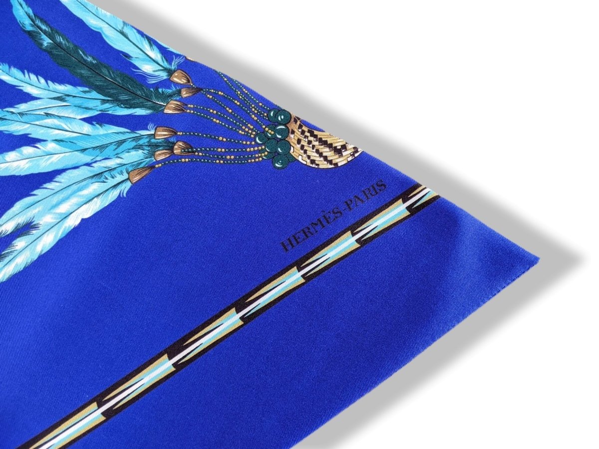 Hermes 2000s Blue/Turquoise/Mutli BRAZIL Maxi Twilly Scarf, New!
