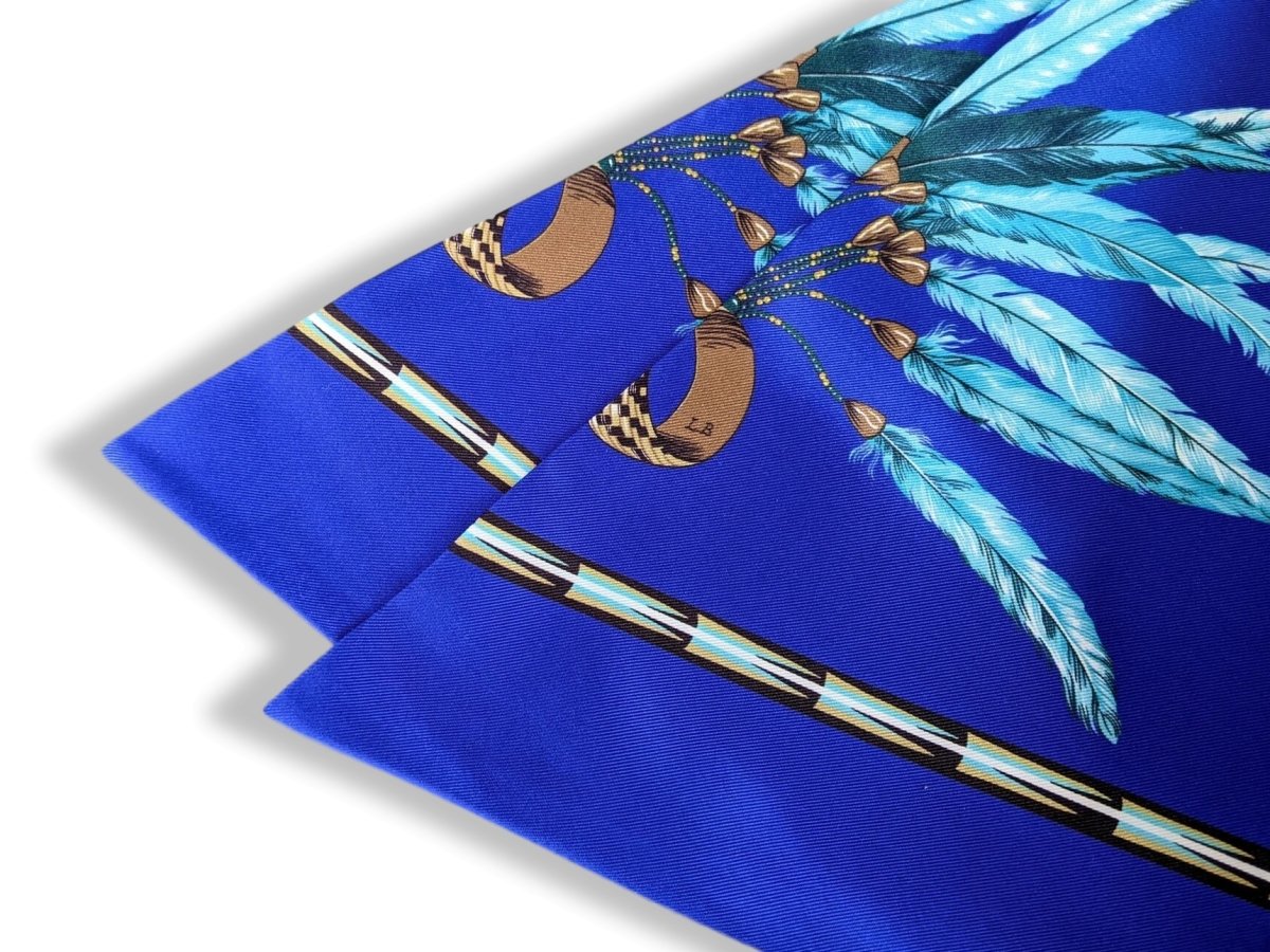 Hermes 2000s Blue/Turquoise/Mutli BRAZIL Maxi Twilly Scarf, New!