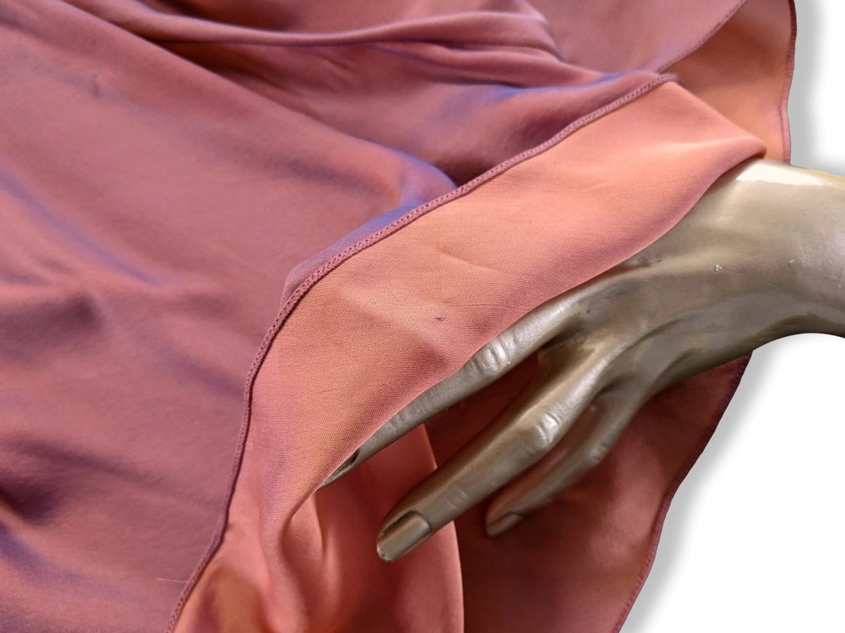 Hermes 2000s Orange/Rose Changeante SPLENDEUR DES MAHARAJAS Old Parchment Effect Mousseline Dress, RARE!