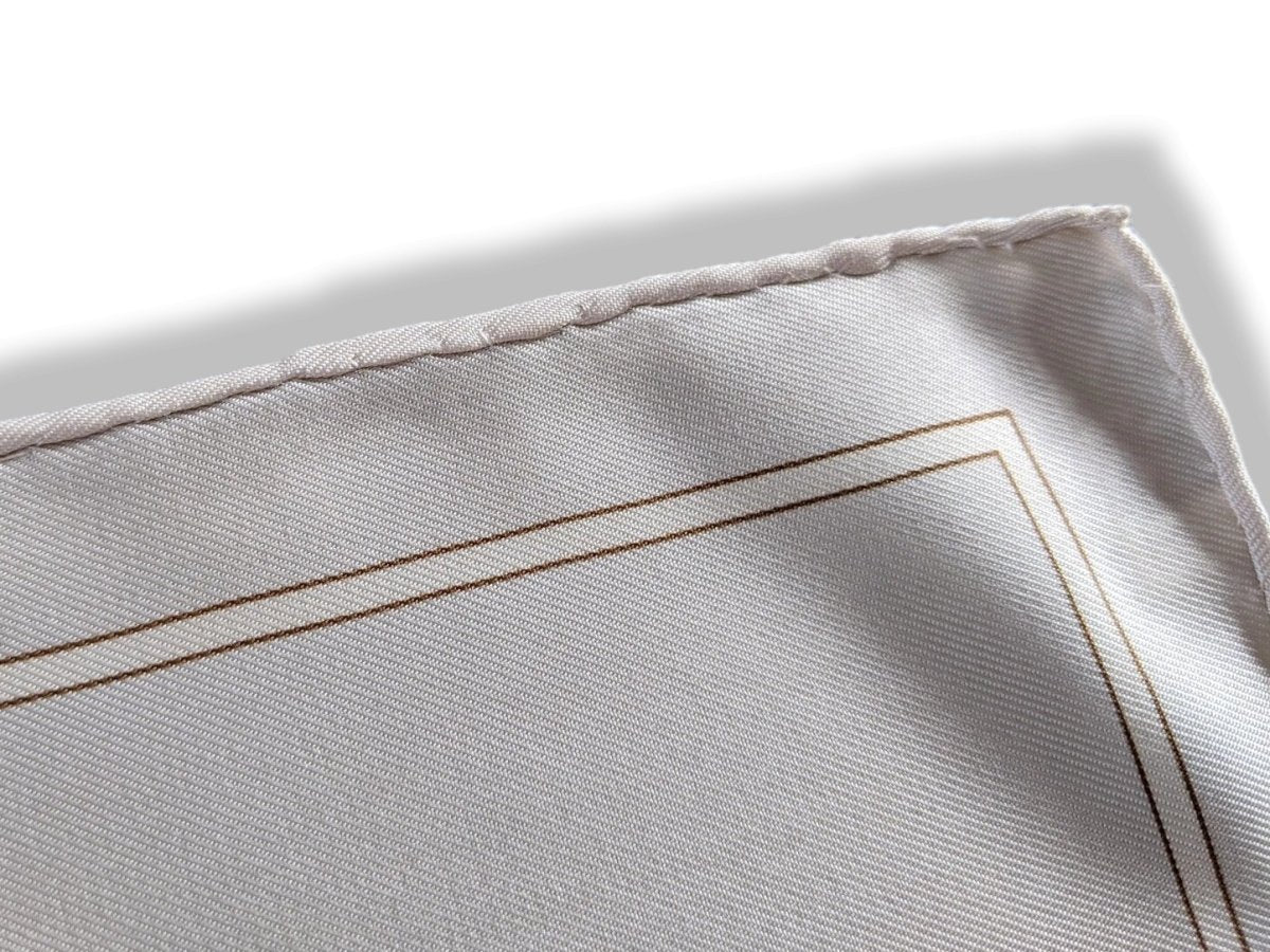 Hermes 2001 Beige White AU PAYS DES EPICES by Annie Faivre Twill 9O