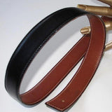 Hermes 2001 Black Brown Strap Belt 32mm