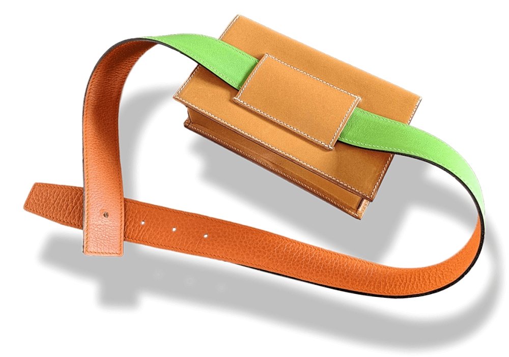 Hermes 2001 Natutal Cow Leather POCHETTE STABLE Belt Bag, BNWTIB!