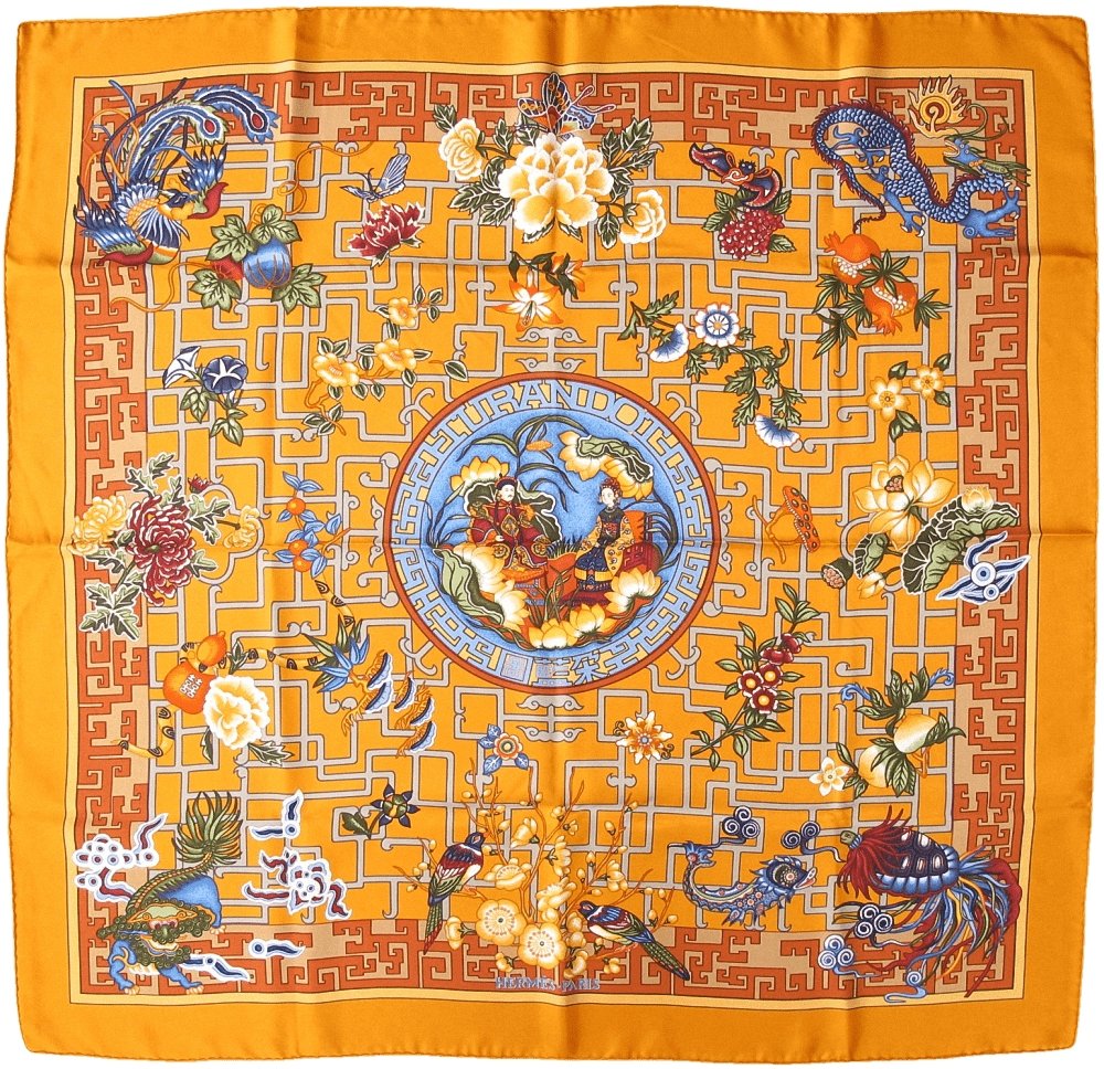 Hermes Turandot by N. Hidaka Blanc Matte Overlay Twill 90