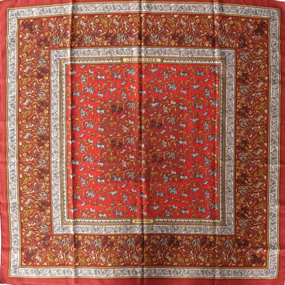 Hermes Chasse en Inde by Michel Duchene Cashmere 90