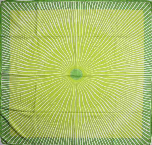 Hermes 2003 Green yellow Soleil de Soie Twill 90
