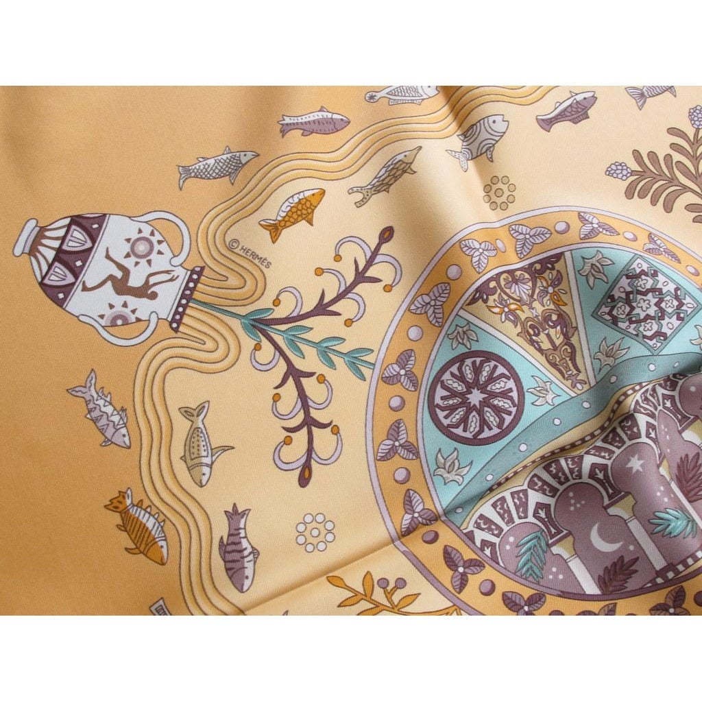 Hermes 2003 Apricot Escales Mediterraneennes Twill 90, Box! - poupishop