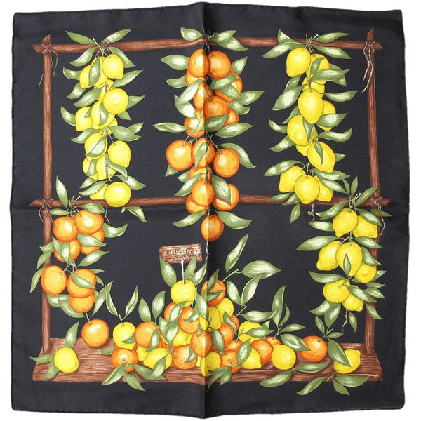 Hermes Oranges et Citrons by Mme La Torre Scarf Gavroche 45cm