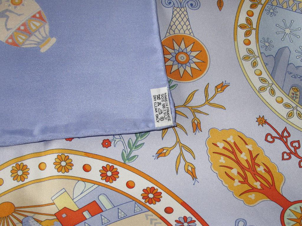 Hermes 2003 Blue Escales Mediterraneennes Twill 90cm New with Flaw