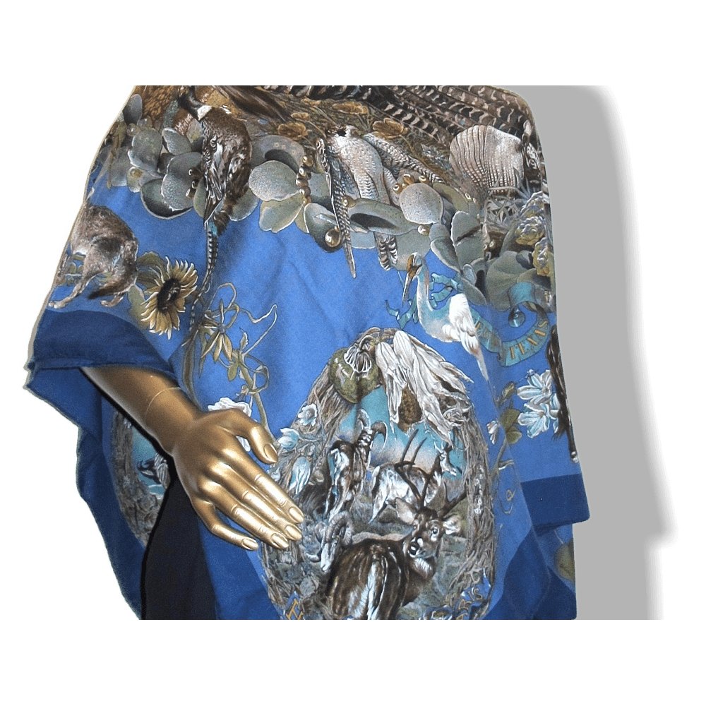 Hermes Faune et Flore du Texas Cashmere Shawl 140